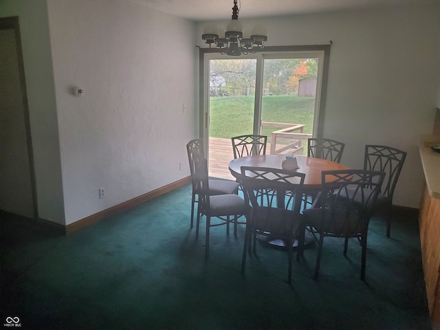 dining room with an inviting chandelier