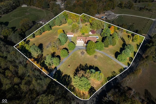 bird's eye view featuring a rural view