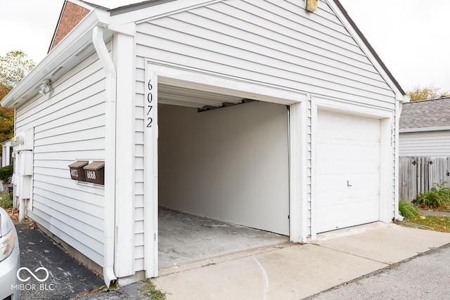 view of garage