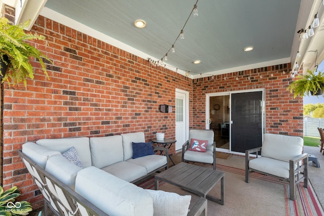 view of patio with an outdoor living space