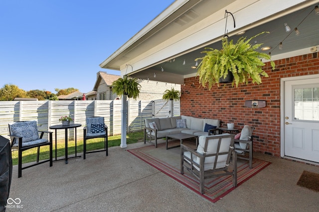 view of patio / terrace with an outdoor hangout area