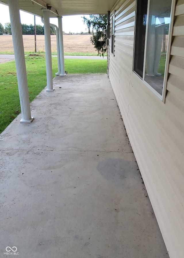 view of patio / terrace featuring a rural view