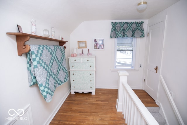 bedroom with hardwood / wood-style floors