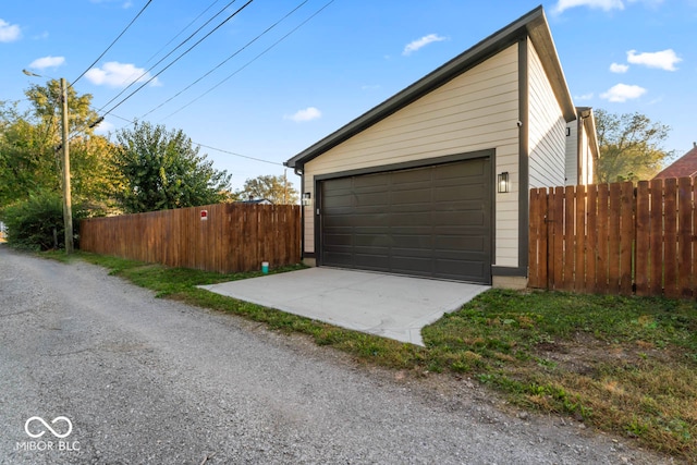 view of garage