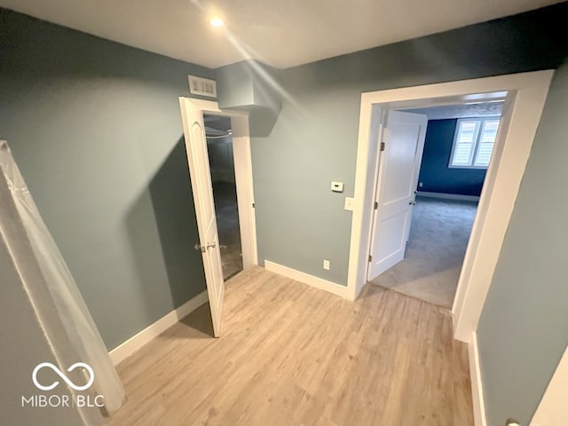 interior space featuring light wood-type flooring