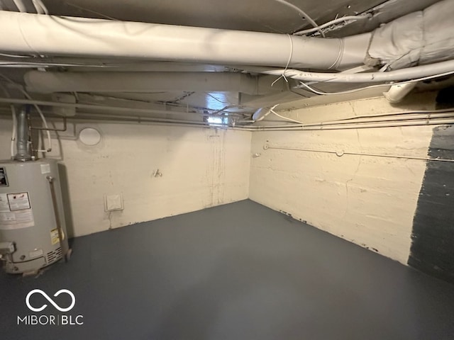 basement with gas water heater