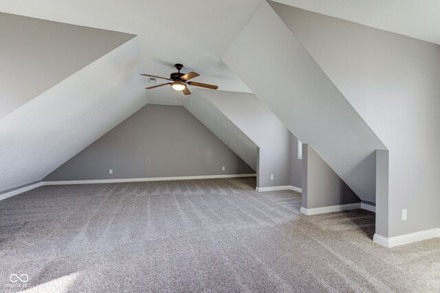 7189 Lockford N, Avon, IN 46123 - bonus room with carpet, ceiling fan, baseboards, and vaulted ceiling