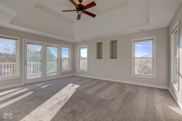7189 Lockford N, Avon, IN 46123 - unfurnished sunroom with a tray ceiling, carpet, and baseboards