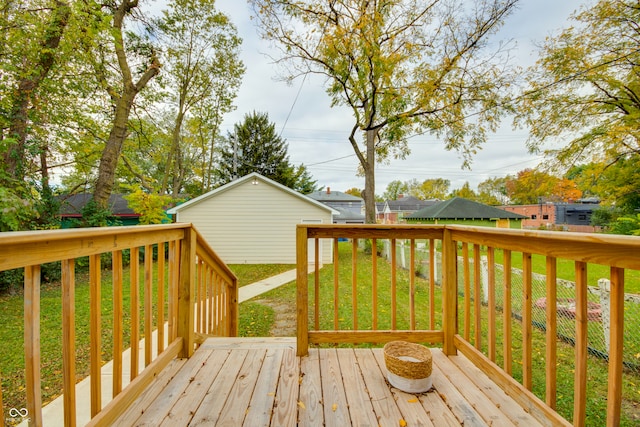 wooden deck with a yard