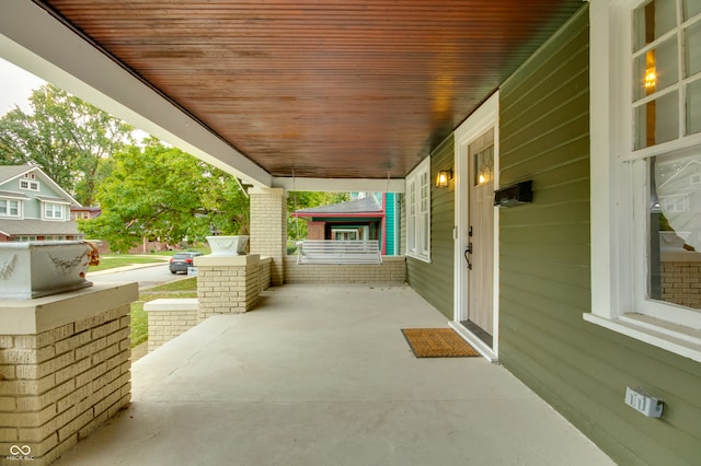 view of patio with a porch