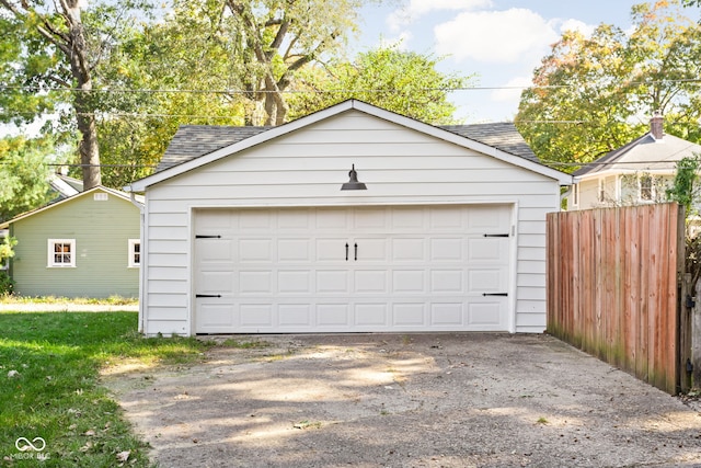 view of garage