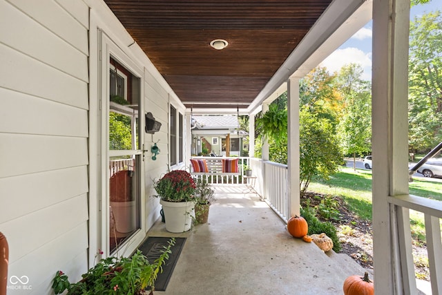 view of patio featuring covered porch