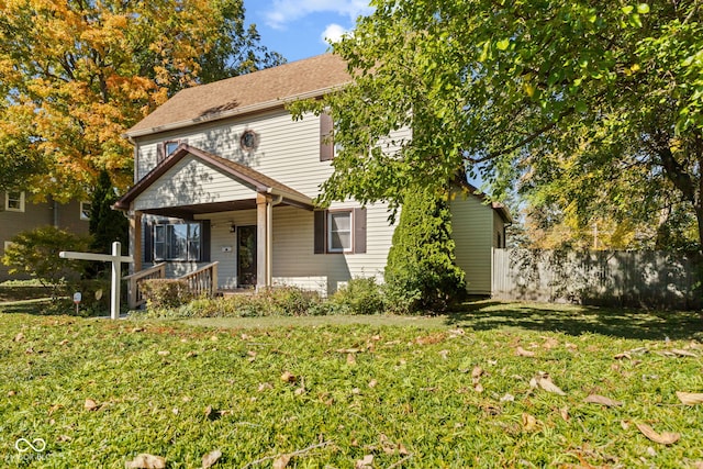 view of front of house with a front yard