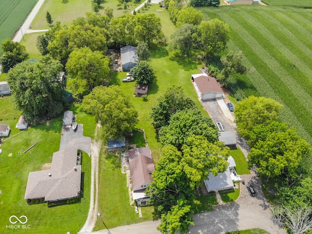 aerial view with a rural view