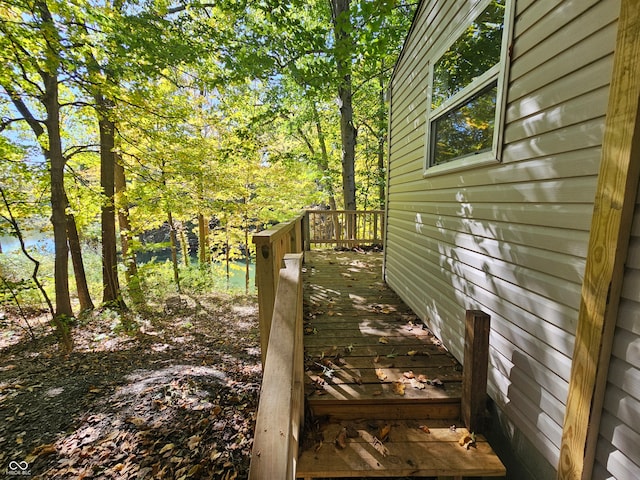 view of home's exterior with a deck