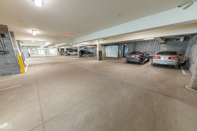 garage with a carport