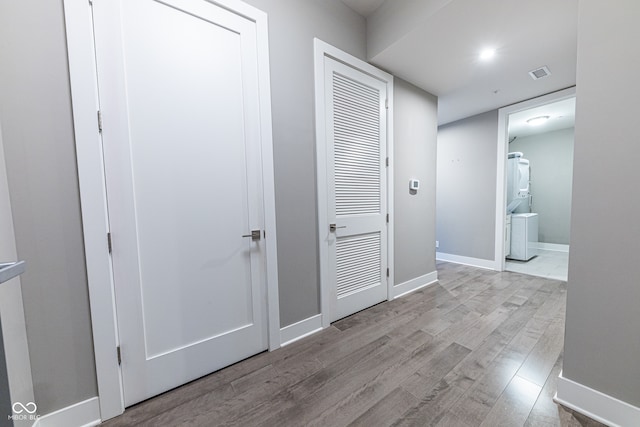 hallway featuring light wood-type flooring