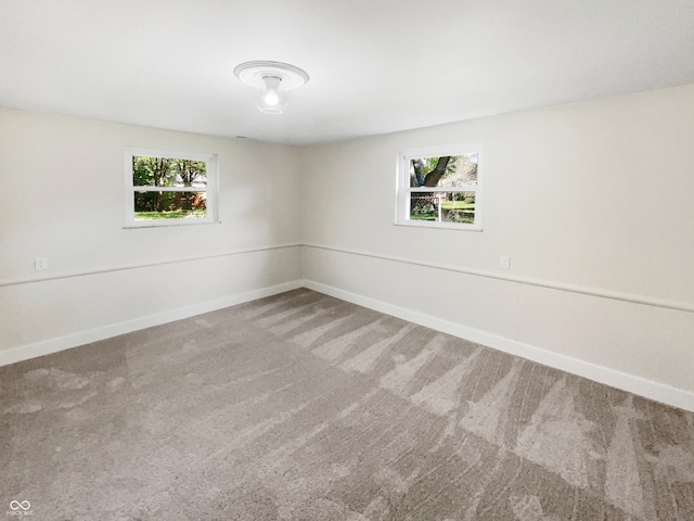 carpeted empty room featuring a wealth of natural light