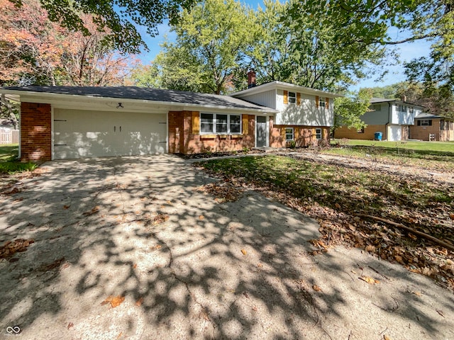 split level home featuring a garage