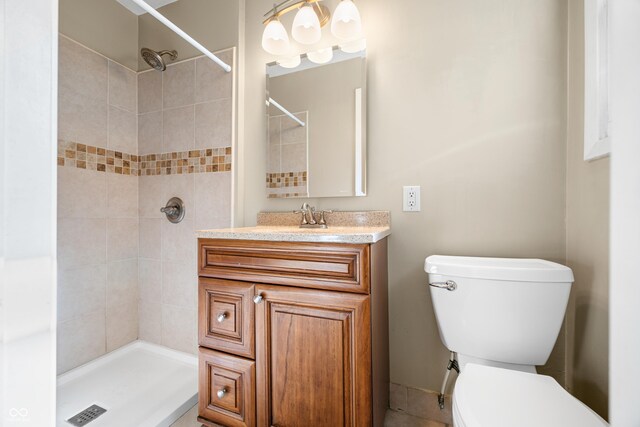 3233 Plum Creek Rd, Nashville, IN 47448 - bathroom with toilet, tiled shower, and vanity