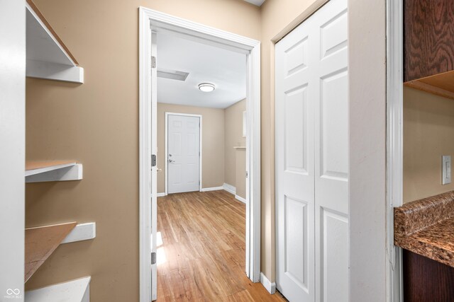 3233 Plum Creek Rd, Nashville, IN 47448 - hallway with baseboards and light wood-type flooring
