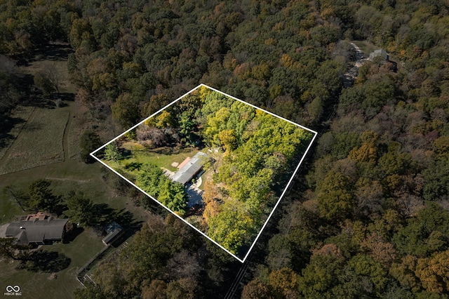 3233 Plum Creek Rd, Nashville, IN 47448 - aerial view featuring a forest view