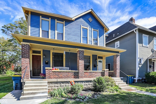 view of front of property with a porch