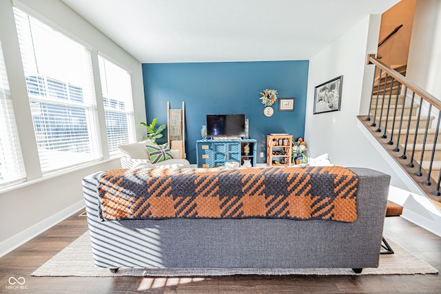 living room featuring hardwood / wood-style flooring