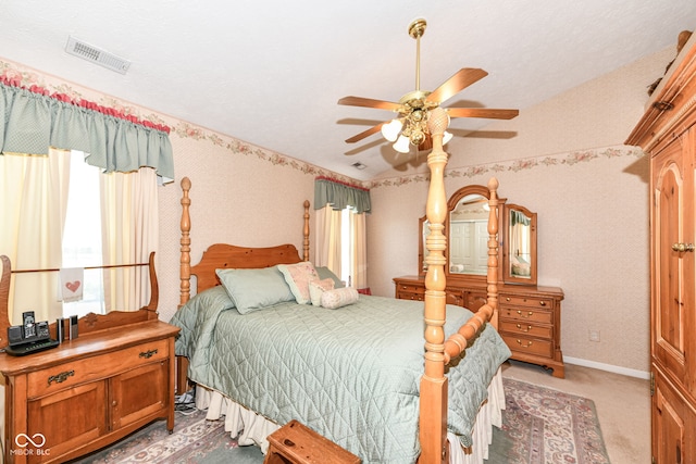 bedroom with carpet and ceiling fan