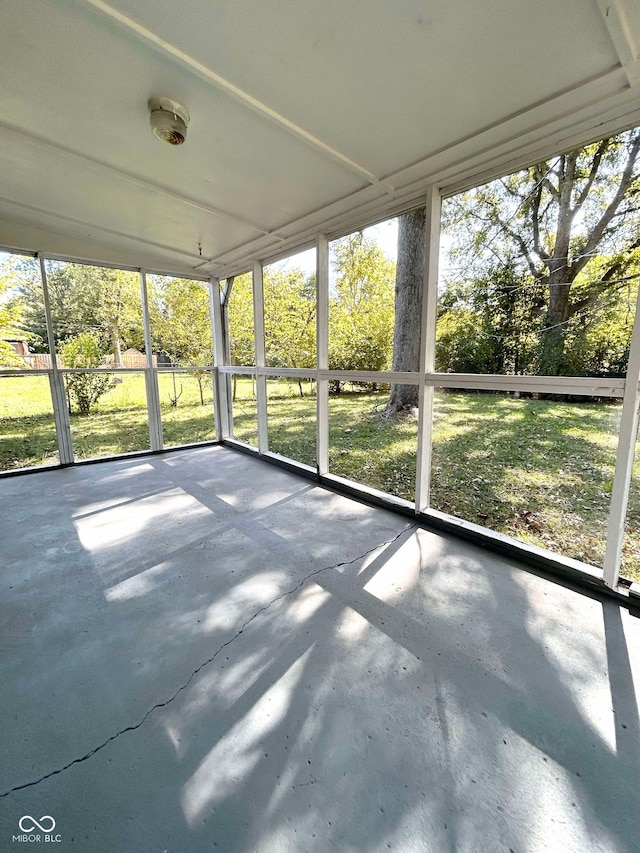 view of unfurnished sunroom