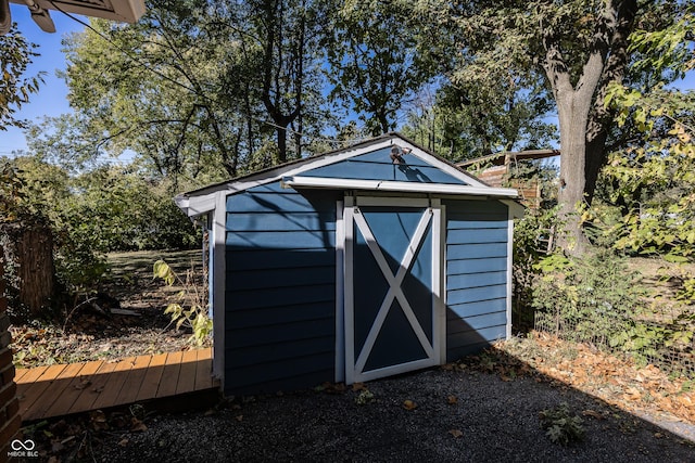 view of shed