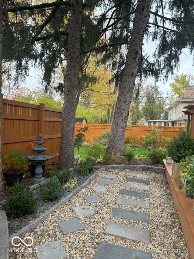 view of yard featuring fence private yard