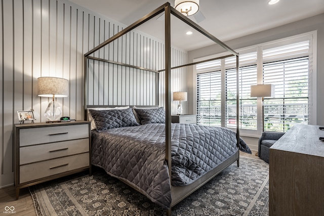 bedroom featuring hardwood / wood-style flooring