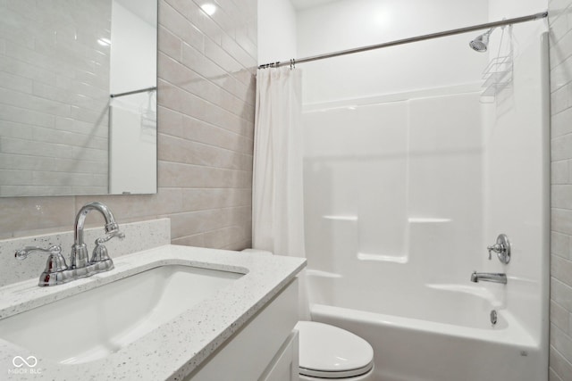 10008 Sundley Dr, Indianapolis, IN 46239 - full bathroom with shower / tub combo, toilet, and vanity