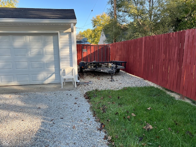 view of garage