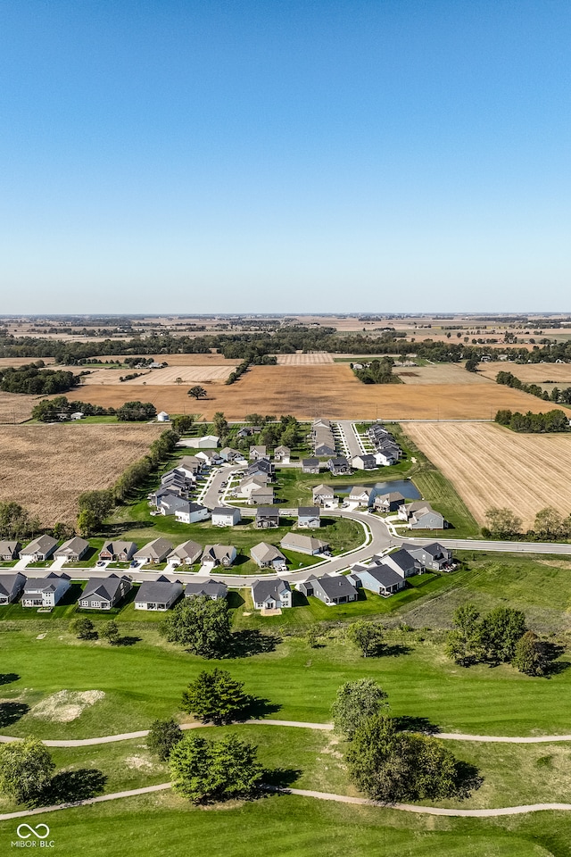 bird's eye view featuring a rural view