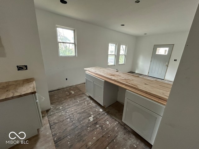 interior space with a wealth of natural light and hardwood / wood-style floors