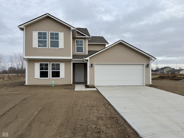 view of front of home with a garage