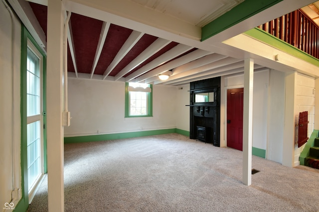 interior space featuring carpet floors