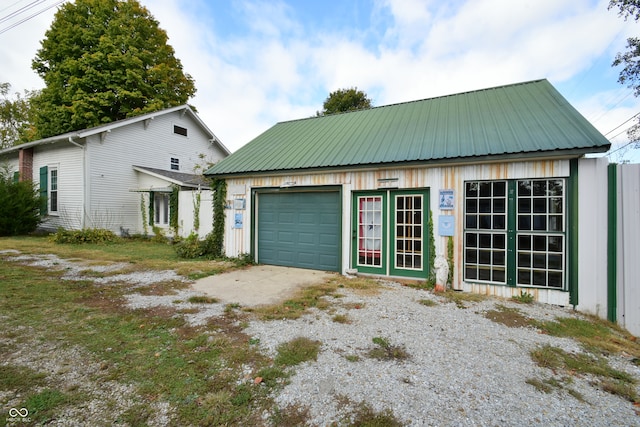 exterior space featuring a garage