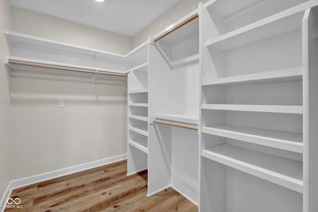 walk in closet featuring hardwood / wood-style floors