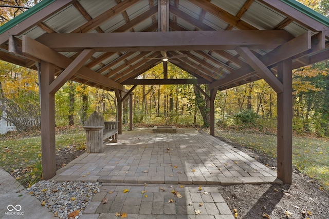 surrounding community featuring a gazebo and a patio area