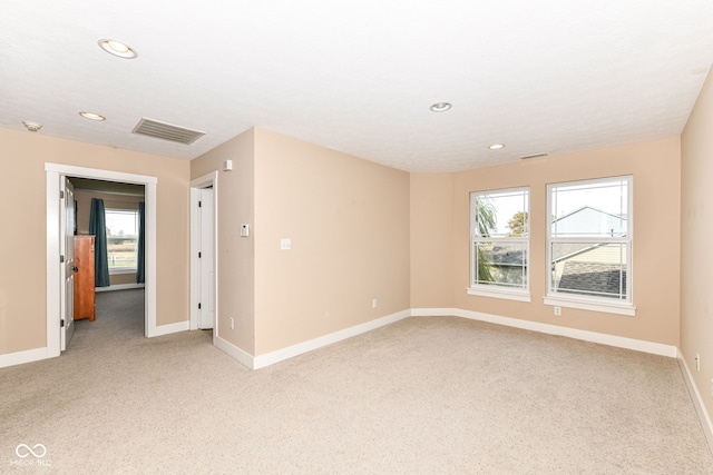 empty room with light carpet and plenty of natural light