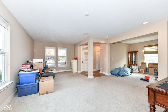 interior space with carpet flooring