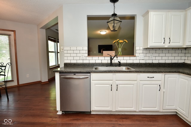 kitchen with white cabinetry, sink, and stainless steel dishwasher