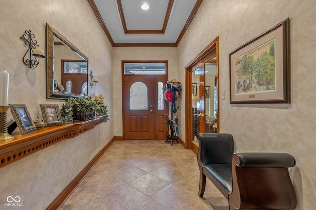 foyer with ornamental molding