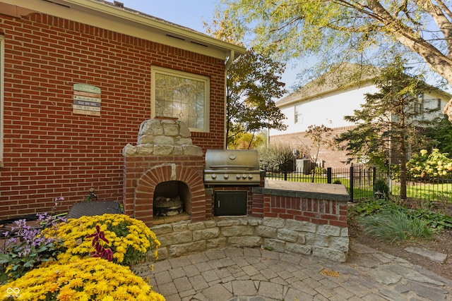 view of patio / terrace with a grill