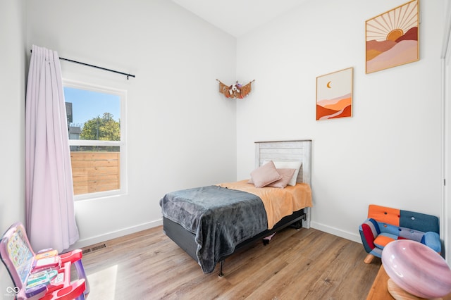 bedroom featuring light hardwood / wood-style floors