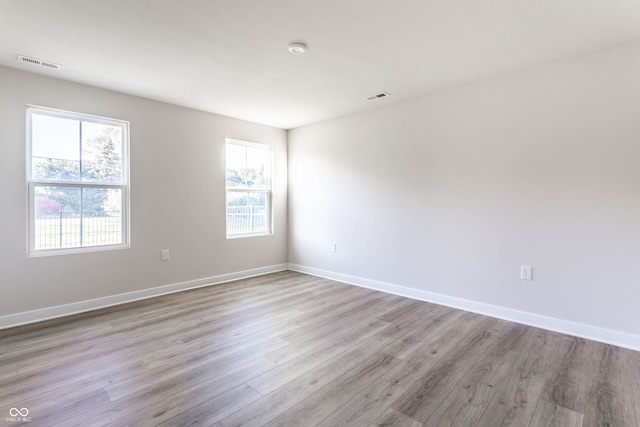 empty room featuring light wood-type flooring