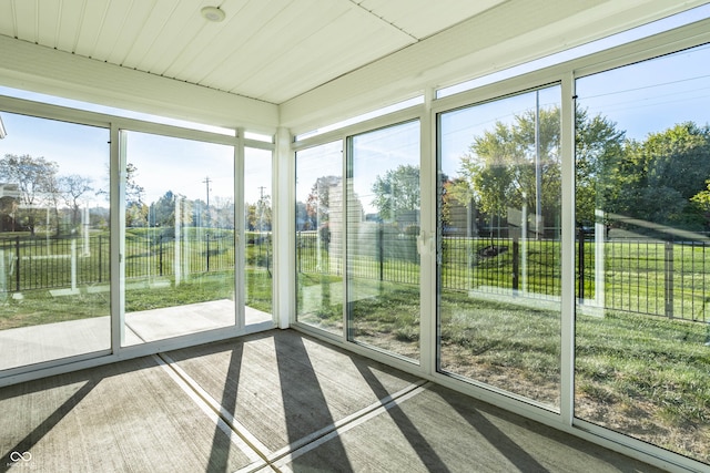 view of unfurnished sunroom